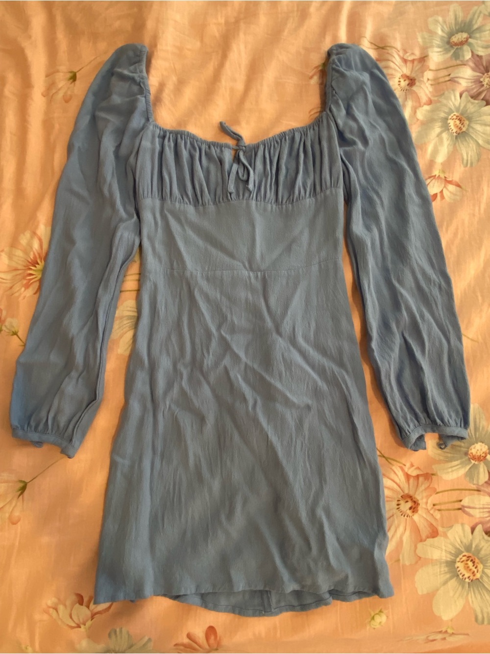 Aritzia Light Blue Long Sleeve Midi Dress